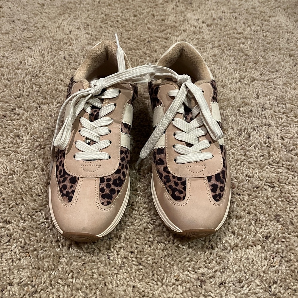 DV by Dolce Vita Leopard Print Sneakers with Cream Accents